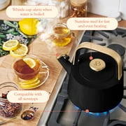 Beautiful 1.8L Ceramic Non-Stick Stovetop Tea Kettle, Black Sesame by Drew Barrymore