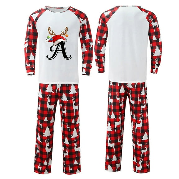 Linfrsh Silk Christmas Pajamas for Family Christmas Pajamas for Family, Xmas Pajamas Family Christmas Pjs Matching Sets Holiday Nightwear Jammies Brick Red,XL