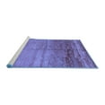 thumbnail image 2 of Ahgly Company Machine Washable Indoor Round Abstract Blue Contemporary Area Rugs, 3' Round, 2 of 4