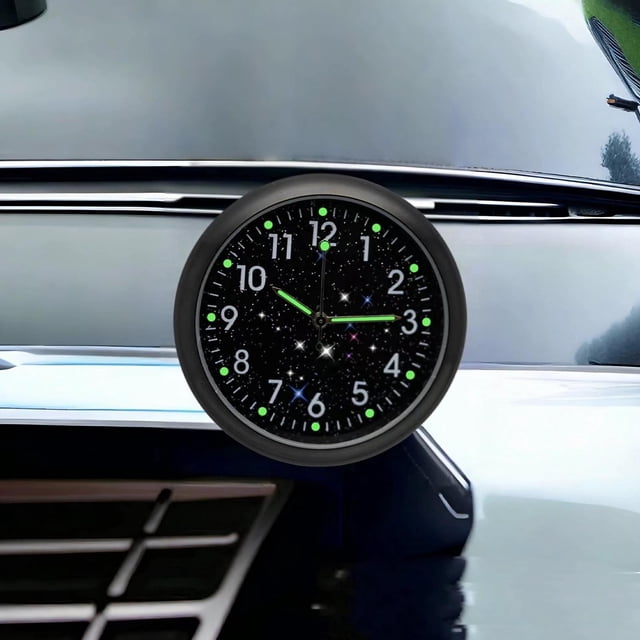 4-Inch Luminous Dashboard Clock Mini Fluorescent Car Accessory for Truck or Auto Interior Timekeeping
