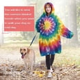 thumbnail image 4 of Colorful Rainbow Tie Dye Spiral Pattern Wearable Oversized Blanket,Wearable Blanket Hoodie for Adults,Cozy Hooded Blankets with Super Pockets,Super Warm Fuzzy Pullover for Women & Men, 4 of 6