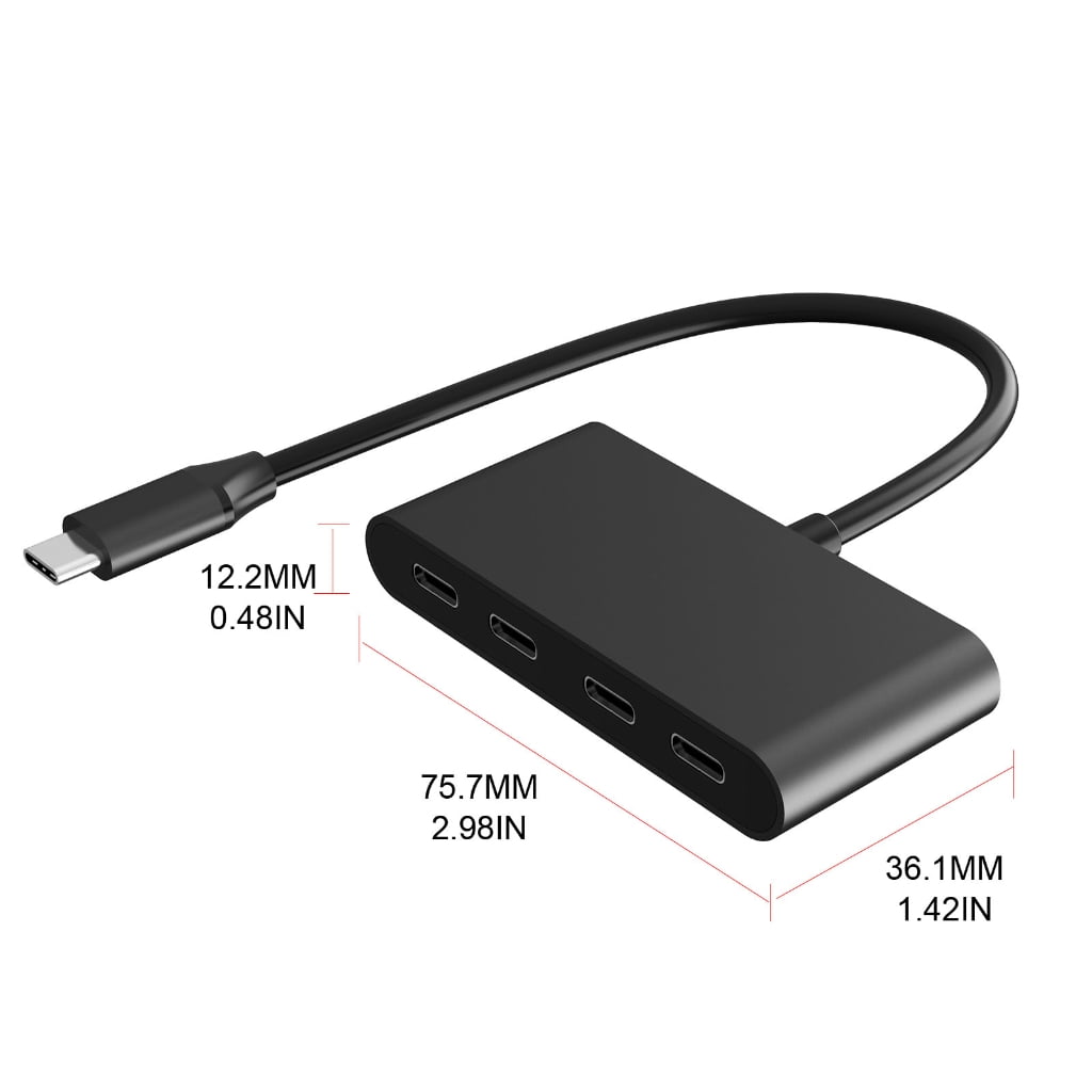Zeiwohndc USB C Hub for Laptop 4 Ports Type C Splitter Data Transfer Only Aluminum Alloy