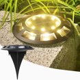 thumbnail image 4 of 4 piezas de luz de tierra impermeable LED al aire libre lámpara solar para patio (luz cálida), 4 of 9