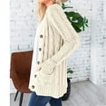 thumbnail image 5 of Women Winter Sweater Cardigan Long Sleeve Open Front Button Down Knitwear Coat With Pocket, 5 of 7
