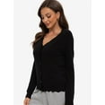 thumbnail image 5 of Women's Cropped Cardigans Long Sleeve Button Down Lightweight Cardigan Sweaters, 5 of 6