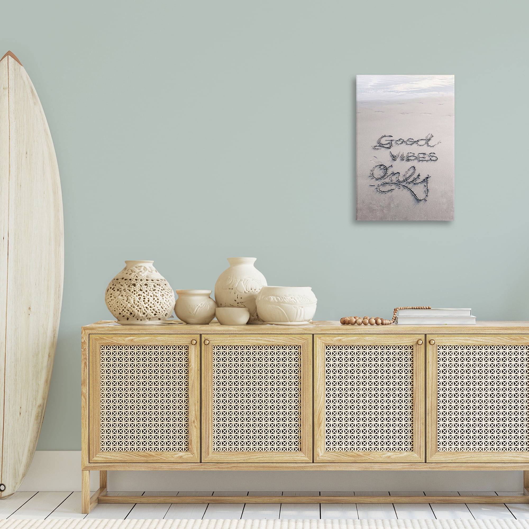 Stupell Industries Good Vibes Only in Sand Nautical & Beach Photography Wrapped Canvas Art Print Wall Art, 20 x 30