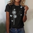 thumbnail image 5 of T-shirt à Manches Courtes pour Femmes, Mode Été, Imprimé, Col Rond, Coupe Ordinaire, 5 of 5