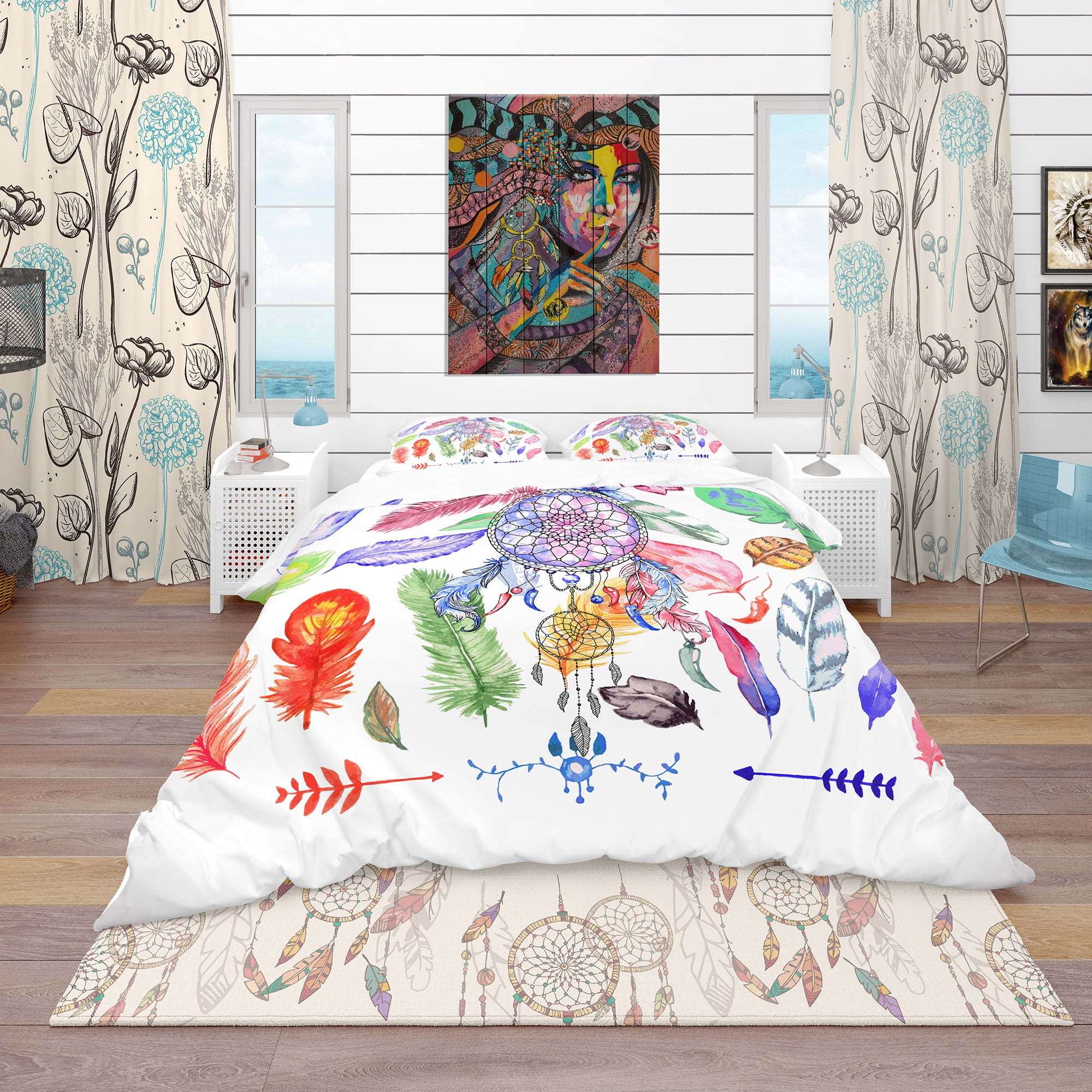 Designart 'Indian Dream Catcher' Southwestern Duvet Cover Set