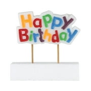 Chef Craft Classic Happy Birthday Candle, 3 inch Wide 1.5 inch Tall, White