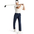 thumbnail image 4 of MIER Men's Stretch Golf Pants 30" Lightweight Classic Fit Dress Pants, Water-Resistant Casual Work Slacks, Navy, 30W x 30L, 4 of 7
