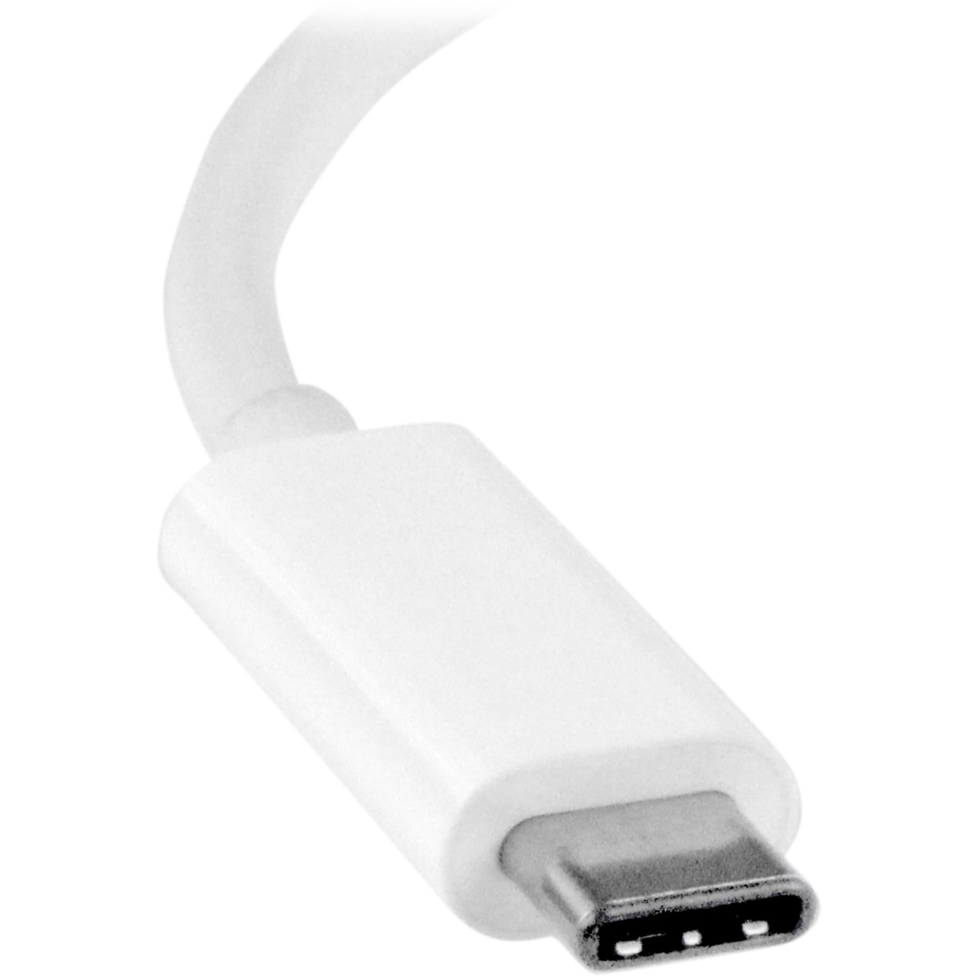 StarTech.com CDP2DVIW USB C to DVI Adapter - White - 1920x1200 - USB Type C Video Converter for Your DVI D Display / Monitor / Projector (CDP2DVIW)