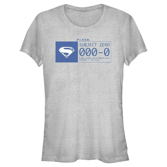 Junior's The Flash Supergirl Subject Zero Blue Graphic Tee Athletic Heather Small
