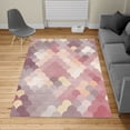 thumbnail image 2 of Abstract Turkish Area Rug, Colorful Retro Style Scales Inspired Wave Pattern Overlapping Circles Dots, Soft Carpet for Living Room Decor with Distressed Look, 6.6' X 9.6', Dried Rose, by Ambesonne, 2 of 4