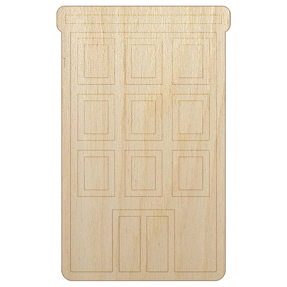 Business Building Skyscraper Wood Shape Unfinished Piece Cutout Craft DIY Projects - 4.70 Inch Size - 1/8 Inch Thick