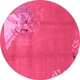 thumbnail image 1 of Ahgly Company Indoor Round Abstract Pink Modern Area Rugs, 4' Round, 1 of 4