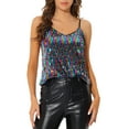 thumbnail image 1 of INSPIRE CHIC Camisole Courte à Paillettes à Bretelles Spaghetti pour Femme TG Multicolore, 1 of 6