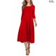 thumbnail image 4 of Qarigey Vestido de mujer Cuello Otoño Vestido de mujer Traje de cuello Media manga Vestido de columpio grande Vestidos Rojo XXL, 4 of 6