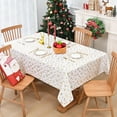 thumbnail image 4 of Christmas Tablecloth 60×120 Inch, Snowflake Christmas Table Cloth for Winter, Gold Christmas Tablecloths, Christmas Table Cover for Table, Kitchen, Dining, Holiday, Rectangle, 4 of 5