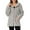 Gray, variant on Womens Hood Jacket with Pockets Plus Size Solid Color Long Sleeve Warm Faux Coat Women Winter Zipper Jacket Casual Outerwear Orange XXXL