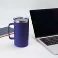 thumbnail image 3 of DOMICARE Tasse 24oz avec Poignée et Couvercle, Tasse à Café en Acier Inoxydable, Tasse Isolée Réutilisable, Tasse de Voyage avec Poignée, Gobelet à Café à Double Paroi sous Vide pour Hommes et Femmes, Bleu Foncé, Paquet 1, 3 of 7