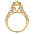 thumbnail image 4 of Clara Pucci 14K Yellow Gold Solid Gold Yellow Halo Anniversary Ring for Women - 2.37 cttw Round Cut, 4 of 8