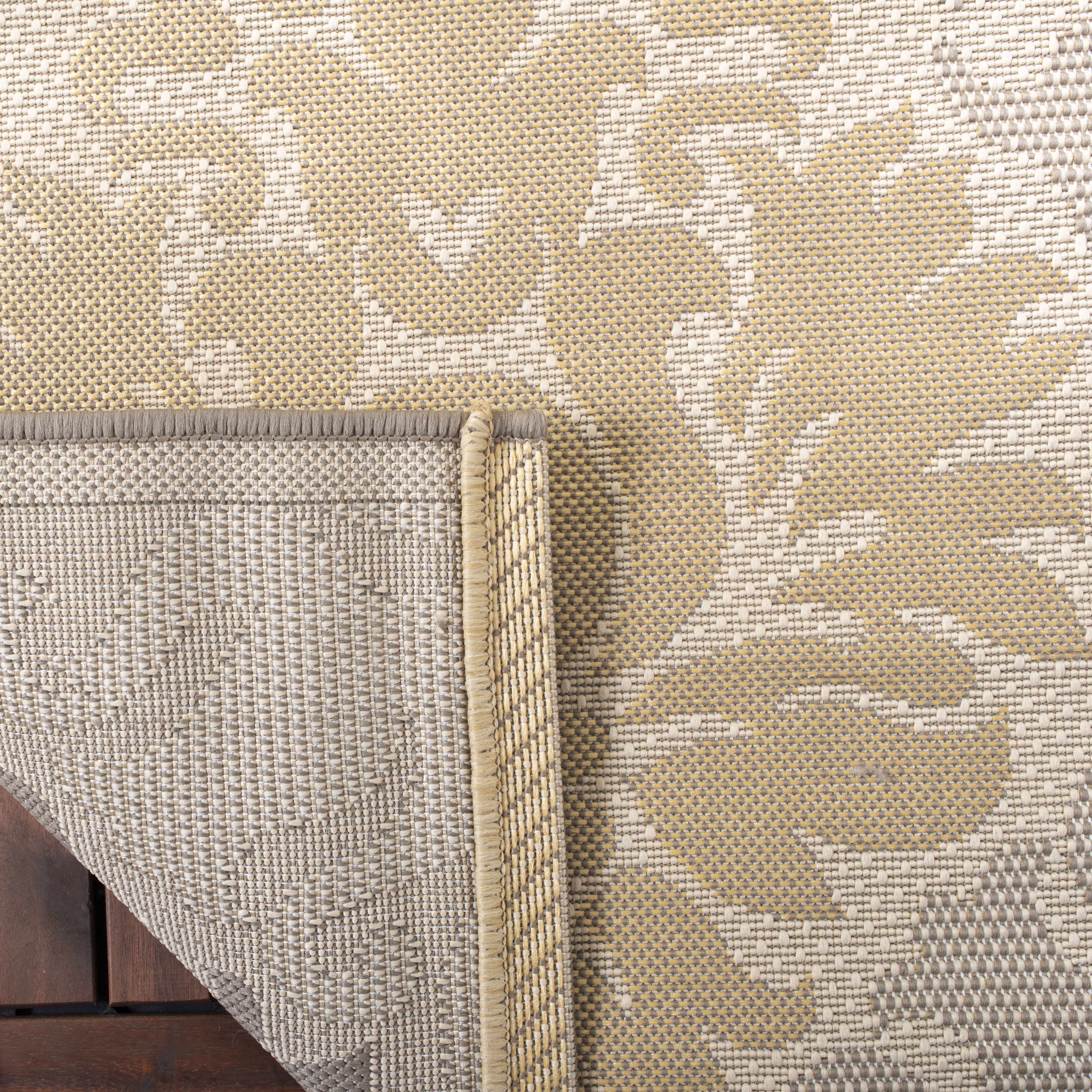 Safavieh Courtyard Jennifer Damask Indoor/Outdoor Area Rug, Dark Beige/Beige, 6'7" x 9'6"