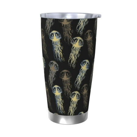 

Tideii Jellyfish for 20OZ Car Cup Stainless Steel Cold and Hot Cup with Lid Suitable for Outdoor and Home Unisex-Without Straw