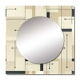 thumbnail image 2 of Designart "Minimalist Grid Harmony In Beige And Grey" 0 Square Mirror For Wall Decor - Large Beige Square Printed Wall Mirror Art - Square Modern Mirror - Wall Mounted Square Large Mirror, 2 of 5