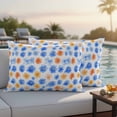 thumbnail image 4 of Blue Flower Outdoor Waterproof Pillow Covers, Cartoon Daisy Garden Florals Watercolor Decorative Rectangle Throw Pillowcase Sofa Cushion Sham for Patio/Couch/Chair, 20"x12" 2 Pack, 4 of 8