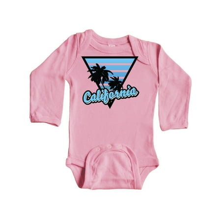 

Inktastic California with Triangle and Palm Trees in Blue Gift Baby Boy or Baby Girl Long Sleeve Bodysuit
