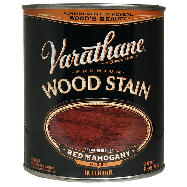 Varathane 211724h Red Mahogany Urethane Modified Alkyd Premium Wood Stain 1 Qt Walmart Com