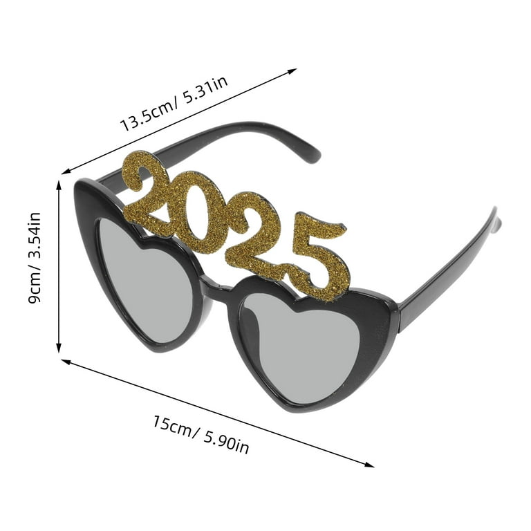 PBPBOX Pair of Heart Refraction Glasses Golden ABS Party