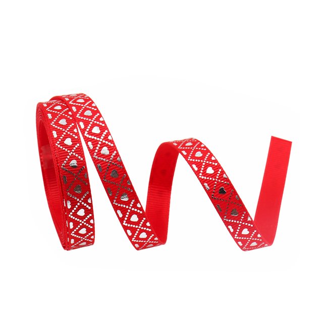 CSChome DIY Ribbon Love Heart Ribbon – Non fading Elegant Pattern DIY Festival Decoration (10mm)
