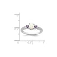 thumbnail image 3 of Gem & Harmony Lab-Created Opal with Amethysts Ring in Sterling Silver for Women, 3 of 5