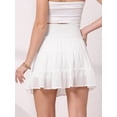 thumbnail image 3 of DARING DIVA Women's Smocked Waist Tiered Casual Beach Flowy Skort XX-Large White, 3 of 6