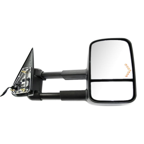 MIRROR Compatible For 2003-2006 Chevrolet Tahoe 2007 GMC Sierra 3500 Classic Right Passenger Towing Heated Power Glass In-glass Signal Light Textured Black