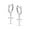 Huggie Drop-Cross-28MM, variant on 925 Sterling Silver CZ Cross Earrings for Men | Classic Micro Pave Cubic Zirconia Leverback Dangle Drop Earring 33MM