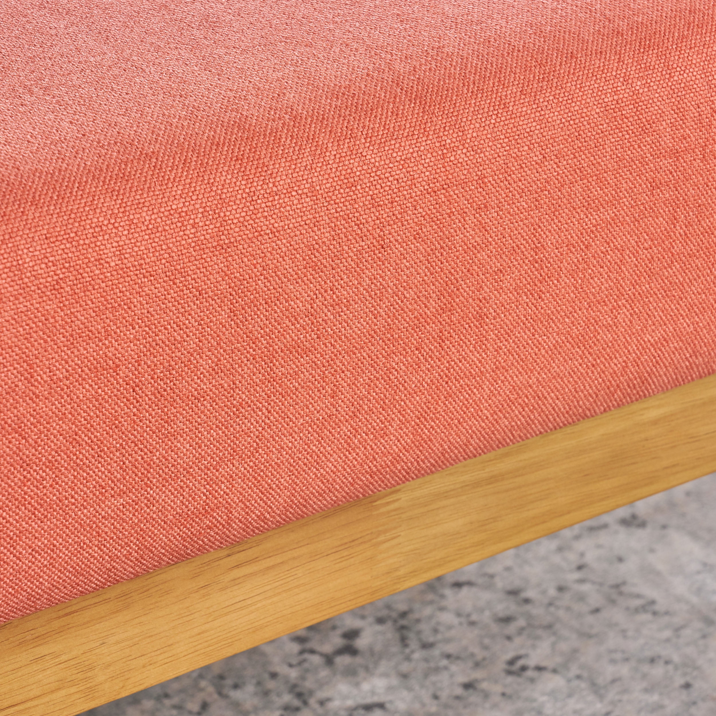 Noble House Mid Century Fabric Ottoman, Coral