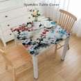 thumbnail image 2 of nygtbtfer Flower Bird Tablecloth Fitted Table Cover for Tables Wipeable Elastic Table Cloth for Outdoor Picnic Camping Dining Party, Spring Summer Plant, 2 of 7