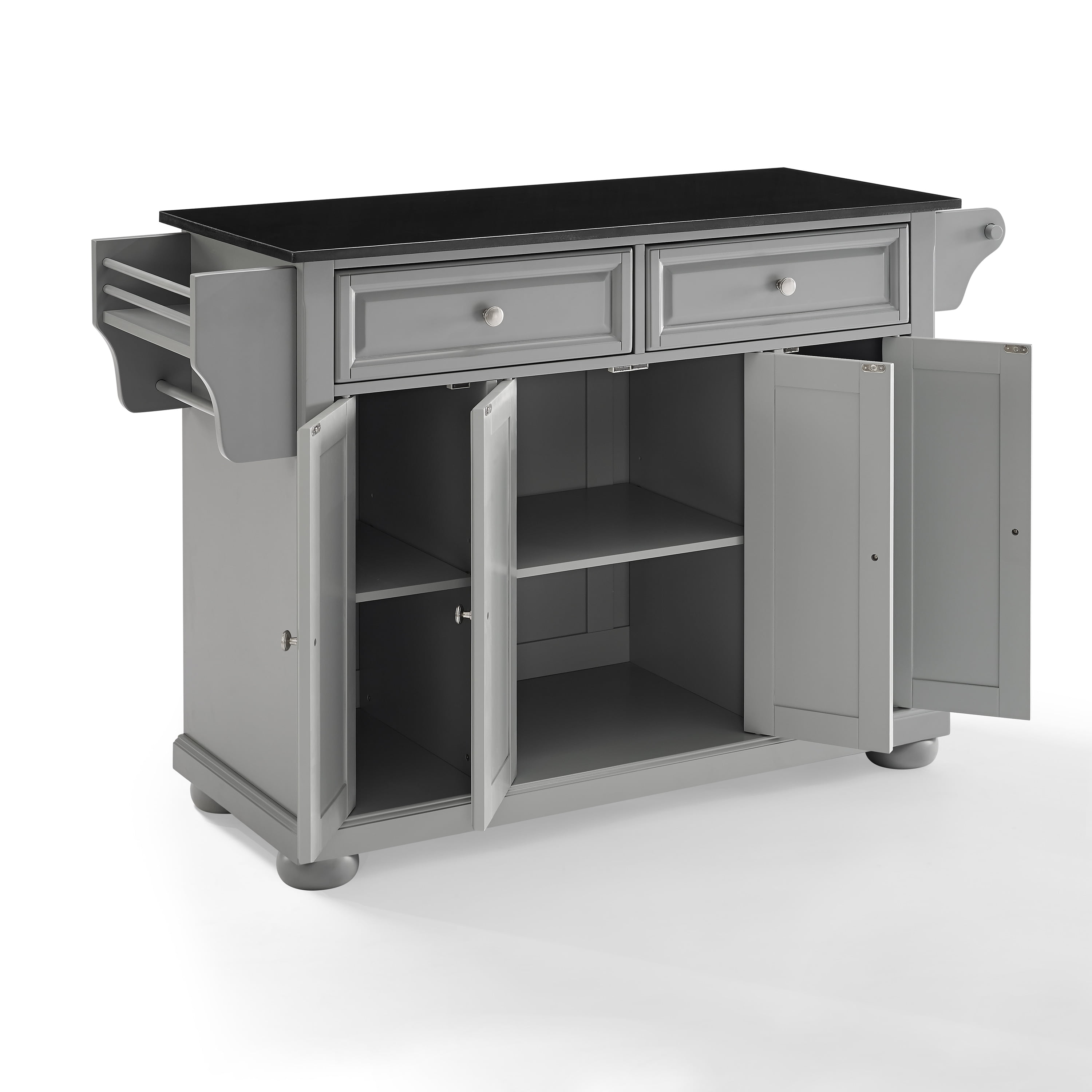 Crosley Furniture Alexandria Wood Granite Top Kitchen Island in Gray