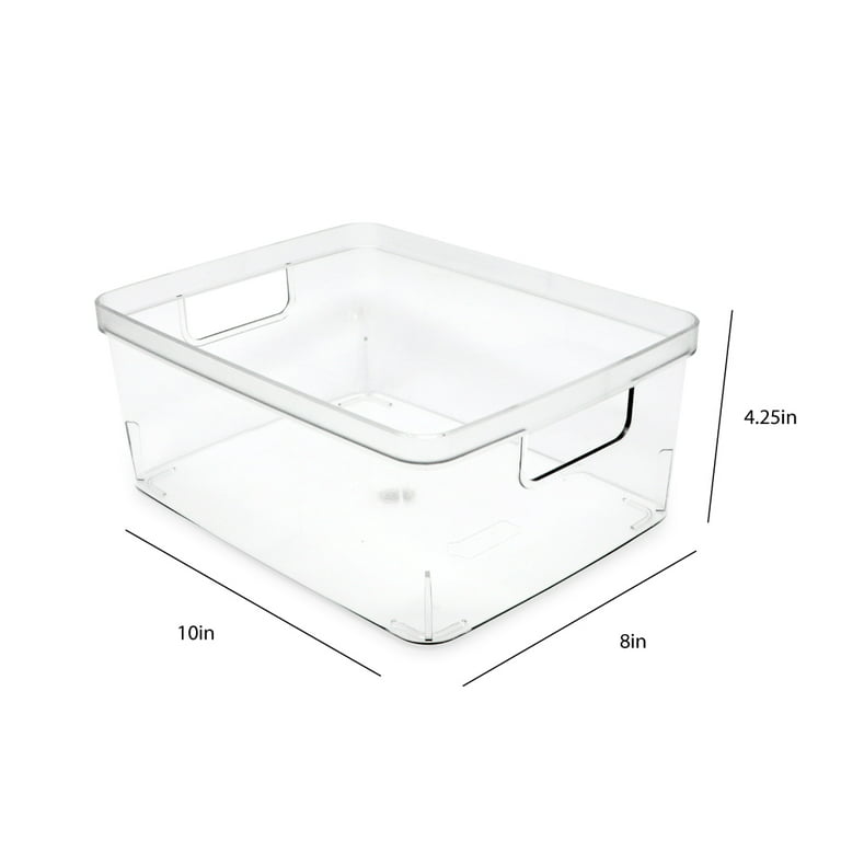 Isaac Jacobs 3-Pack Medium Storage Bins with Cutout Handles,  Fridge/Freezer/Food Safe, BPA Free 