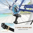 thumbnail image 6 of Lilypelle Beach Cruiser Bicycle, 7 Speed Bike with 24" 26" Wheel Fits Rider: 4'11"-6'2", Step Through Bikes for Commuting, Unisex, 6 of 10