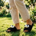 thumbnail image 4 of Iyufng Women's Cute 3D Big Eye Cartoon Fuzzy Plush Slippers Soft Fluffy Open Toe Casual Indoor House Slide Sandals, 4 of 7