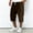 Brown01, variant on Dwelliawo Corduroy Men's Capri Pants Cargo Long Shorts Summer Capri 3/4 Pants Multi-Pockets Long Shorts Lightweight Hiking Elastic Waist Below Knee Pants Navy XL