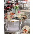 thumbnail image 4 of Spring Mushrooms Outdoor Tablecloth - 60 Inch Round Dining Table Cover, Farmhouse Pastoral Botanical Rustic Waterproof Outdoor Table Cloth with Umbrella Hole & Zipper for Picnic/Patio/Party, 4 of 7