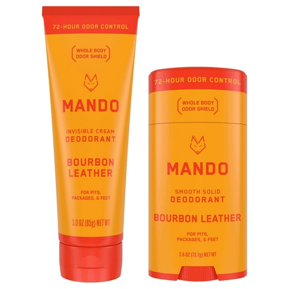 Desodorante Mando Bourbon Leather Body, 72 horas, control de olores, 90 ml