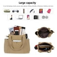 thumbnail image 6 of HAWEE Canvas Tote Bag for Women Zip Top Daily Work Handbag Casual Shoulder Bag for Shopping Business Travel, Khaki, 6 of 7