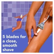 joy Razor for Women, 5 blades, Manual Razor, Handle +2 Blade Razor Refills, Lavendar
