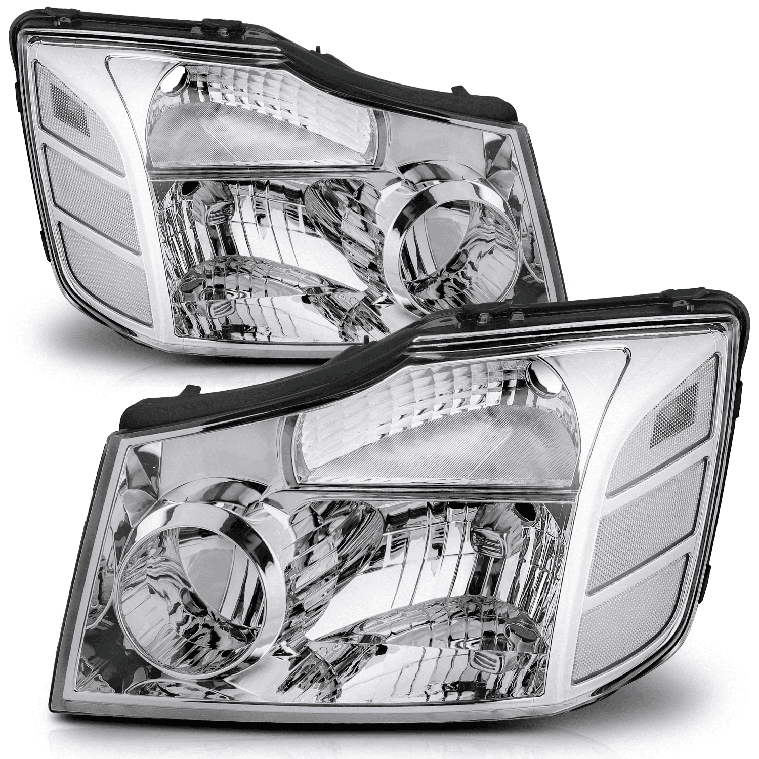 MAUTO Headlight Assembly Set Replacement for 0415 Nissan Titan / 04