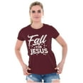 thumbnail image 3 of Fall for Jesus Autumn Vibes Womens Fitted Plus Size Graphic Tee Brisco Brands 2X, 3 of 5